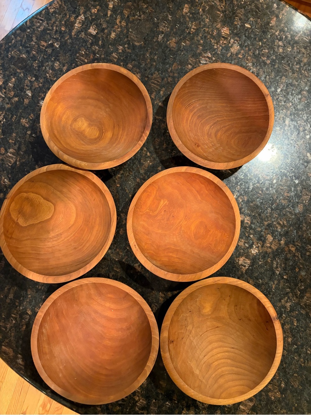 Vintage The Bowl Mill Granville Vermont Solid Cherry Wood 6 Bowls 8”